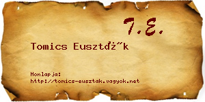 Tomics Euszták névjegykártya